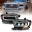 Picture of ANZO 2016-2018 Toyota Tacoma LED Projector Headlights Plank Style Black w- Amber