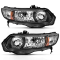 Picture of ANZO 2006-2009 Honda Civic 2 Door Crystal Headlight Black Amber OE Replacement