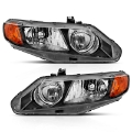 Picture of ANZO 2006-2011 Honda Civic 4 Door Crystal Headlight Black Amber OE Replacement