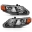 Picture of ANZO 2006-2011 Honda Civic 4 Door Crystal Headlight Black Amber OE Replacement