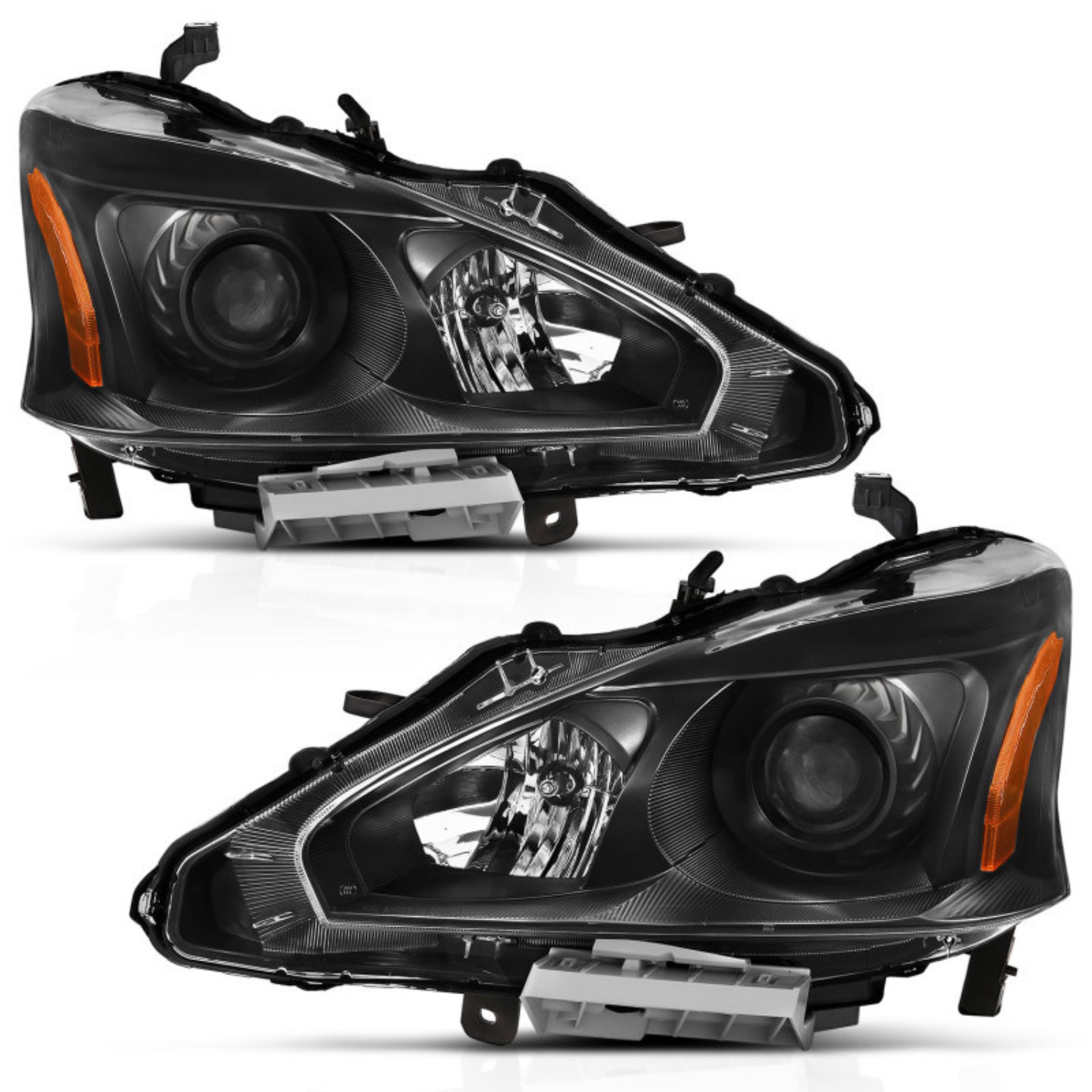 Picture of ANZO 2013-2015 Nissan Altima Projector Headlight Black Amber