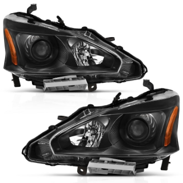 Picture of ANZO 2013-2015 Nissan Altima Projector Headlight Black Amber