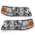Picture of ANZO 1998-2005 Ford Crown Victoria Crystal Headlight Chrome With Bumper Light OE