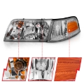Picture of ANZO 1998-2005 Ford Crown Victoria Crystal Headlight Chrome With Bumper Light OE