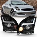 Picture of ANZO 2003-2007 Infiniti G35 Projector Headlight Plank Style Black HID Compatible, No HID Kit 