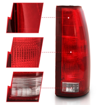 Picture of ANZO 1988-1999 Chevy C1500 Taillight Red-Clear Lens w- Circuit BoardOE Replacement