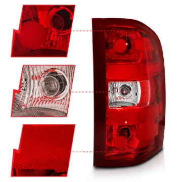 Picture of ANZO 2007-2013 Chevy Silverado Taillight Red-Clear Lens OE Replacement