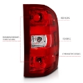 Picture of ANZO 2007-2013 Chevy Silverado Taillight Red-Clear Lens OE Replacement
