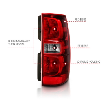 Picture of ANZO 2007-2014 Chevy Tahoe Taillight Red-Clear Lens OE Replacement