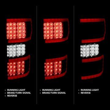 Picture of ANZO 2018-2019 Ford F-150 LED Taillight Smoke Red Light Bar w- Sequential