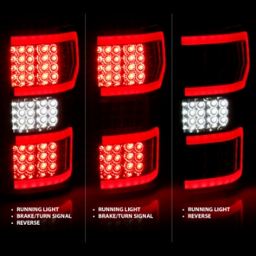 Picture of ANZO 2018-2019 Ford F-150 LED Taillight Chrome Red Light Bar w- Sequential
