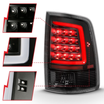 Picture of ANZO 2009-2018 Dodge Ram 1500 LED Taillight Plank Style Black w-Clear Lens