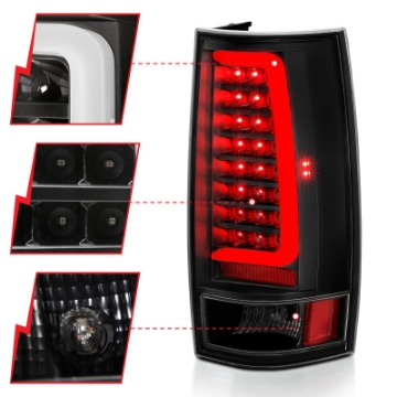 Picture of ANZO 2007-2014 Chevy Tahoe LED Taillight Plank Style Black w-Clear Lens