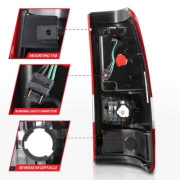 Picture of ANZO 1999-2002 Chevy Silverado 1500 LED Taillights Plank Style Black w-Clear Lens