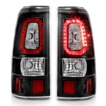 Picture of ANZO 2003-2006 Chevy Silverado 1500 LED Taillights Plank Style Black w-Clear Lens
