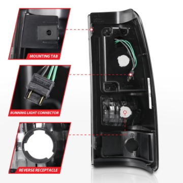 Picture of ANZO 2003-2006 Chevy Silverado 1500 LED Taillights Plank Style Black w-Clear Lens