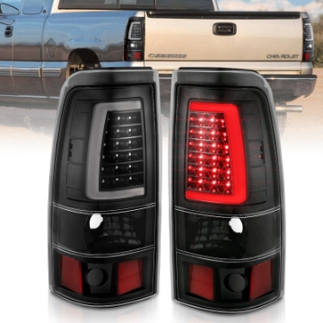 Picture of ANZO 1999-2002 Chevy Silverado 1500 LED Taillights Plank Style Black w-Clear Lens