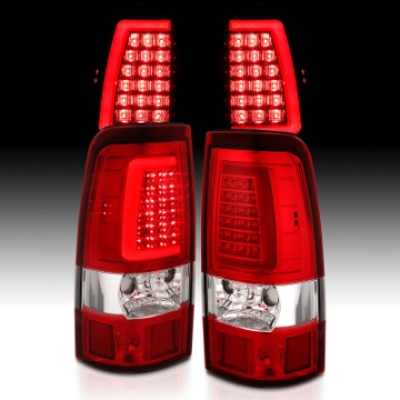 Picture of ANZO 1999-2002 Chevy Silverado 1500 LED Taillights Plank Style Chrome With Red-Clear Lens