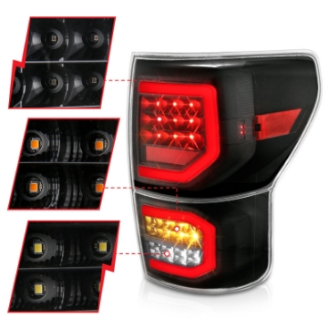 Picture of ANZO 2007-2013 Toyota Tundra LED Taillights Plank Style Black w-Clear Lens