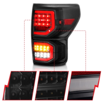 Picture of ANZO 2007-2013 Toyota Tundra LED Taillights Plank Style Black w-Smoke Lens