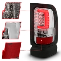Picture of ANZO 1994-2001 Dodge Ram 1500 LED Taillights Plank Style Chrome w- Clear Lens