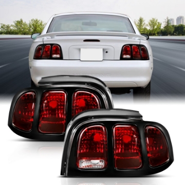 Picture of ANZO 1994-1998 Ford Mustang Taillight Dark Red Lens OE Style