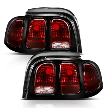 Picture of ANZO 1994-1998 Ford Mustang Taillight Dark Red Lens OE Style