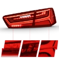 Picture of ANZO 2012-2018 Audi A6 LED Taillight Black Housing Red-Clear Lens 4 pcs Sequential Signal