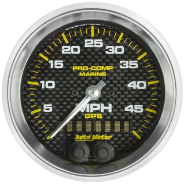 Picture of Autometer Marine Carbon Fiber 3-3-8in 50MPH GPS Speedometer Gauge