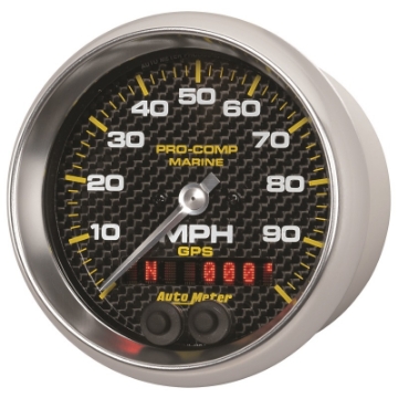Picture of Autometer Marine Carbon Fiber 3-3-8in 100MPH GPS Speedometer Gauge