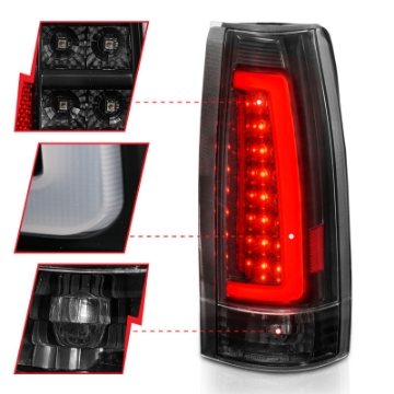 Picture of ANZO 1999-2000 Cadillac Escalade LED Taillights Black Housing Clear Lens Pair