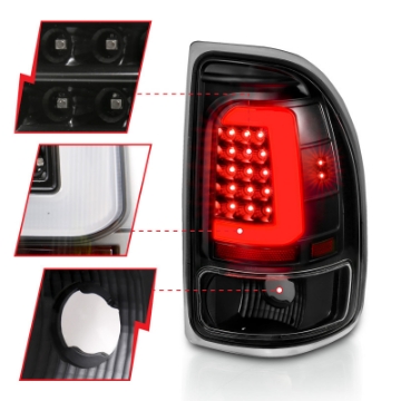 Picture of ANZO 1997-2004 Dodge Dakota LED Taillights Black Housing Clear Lens Pair