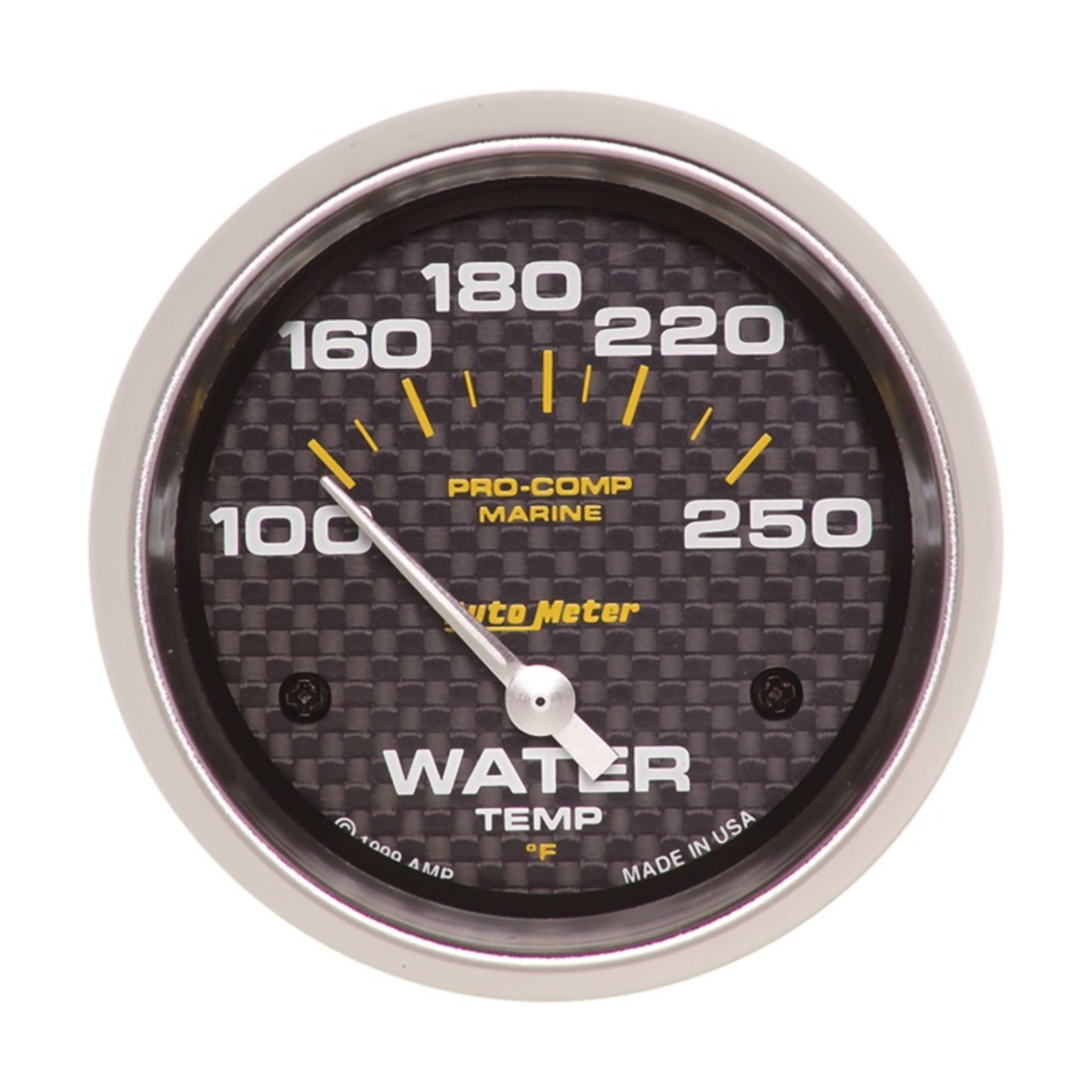 Picture of Autometer Marine Carbon Fiber 2-5-8in Electric Water Temperature Gauge 100-250 Deg F