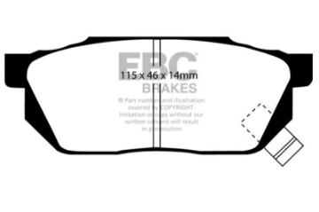 Picture of EBC 84-87 Honda Civic CRX 1-5 DX Redstuff Front Brake Pads