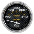 Picture of Autometer Marine Carbon Fiber Electric Oil Temperature Gauge 2-5-8in 140-300 Deg F