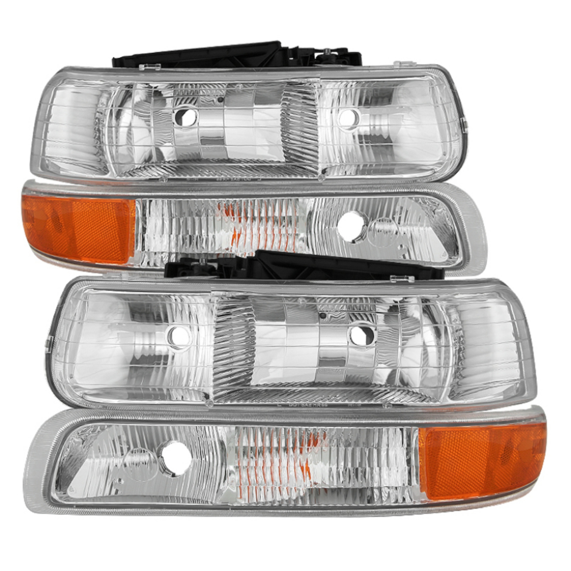 Picture of xTune Chevy Silverado 1500 99-02 OEM Style Headlights w- Bumper Lights - Chrome HD-JH-CSIL99-OE-SET