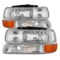Picture of xTune Chevy Silverado 1500 99-02 OEM Style Headlights w- Bumper Lights - Chrome HD-JH-CSIL99-OE-SET