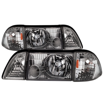 Picture of xTune Ford Mustang 87-93 OEM style Headlights 6pcs Amber - Chrome HD-JH-FM87-6PC-AM-C