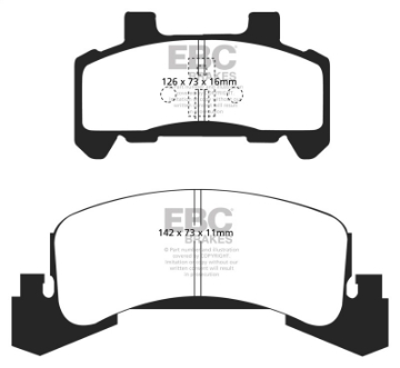 Picture of EBC 85-87 Buick Skyhawk 1-8 Turbo Yellowstuff Front Brake Pads
