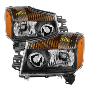 Picture of xTune Nissan Titan 04-15 08-15 OE Style  OEM Head Lights set - Black HD-JH-NTI08-AM-BK