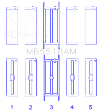 Picture of King Engine Bearings AMC-Jeep 390-401 Crankshaft Main Bearing Set - Undersize 0-10IN