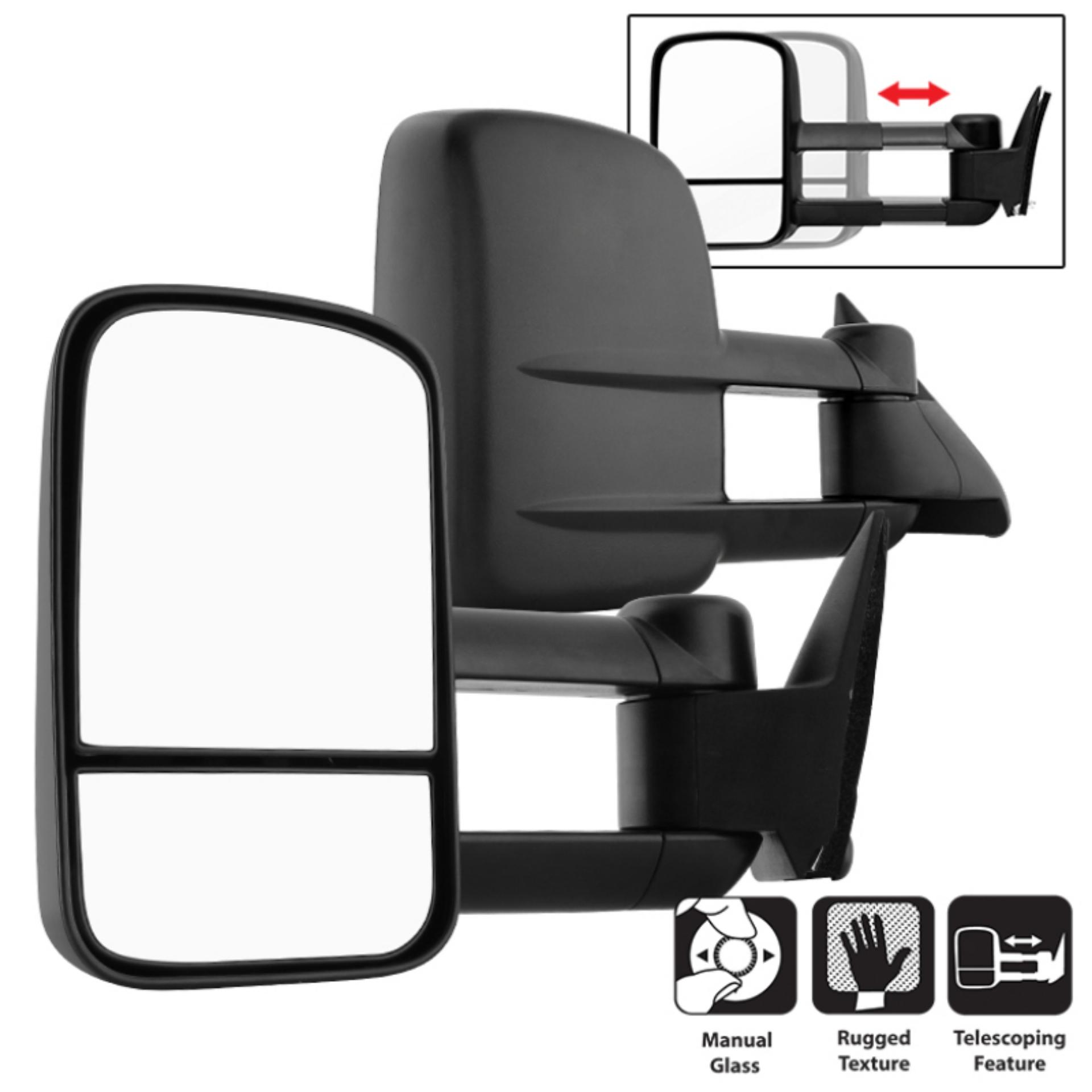 Picture of xTune Chevy C10 88-98 Manual Extendable - Manual Adjust Mirror - SET MIR-CCK88-MA-SET