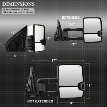Picture of xTune Chevy Silverado 14-16 Heated Amber LED Signal Mirror Chrome MIR-CSIL14S-G3C-PWH-AM-SET