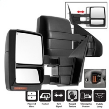 Picture of xTune Ford F150 04-06 POWER Heated Amber LED Signal Telescoping Mirror SET MIR-FF15004S-PWH-AM-SET