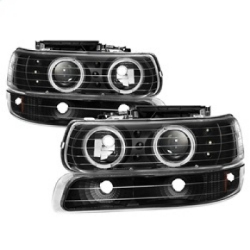 Picture of xTune Chevy Silverado 1500-2500 99-02 Bumper Projector Headlights - LED - Black PRO-JH-CSIL99-SET-BK