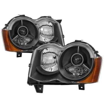 Picture of xTune Jeep Grand Cherokee 08-10 OEM Style Projector Headlights - Black PRO-JH-JGC08-AM-BK