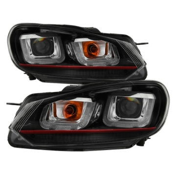 Picture of Spyder Volkswagen Golf - GTI 10-13 Version 3 Projector Headlights - Black PRO-YD-VG10V3R-DRL-BK