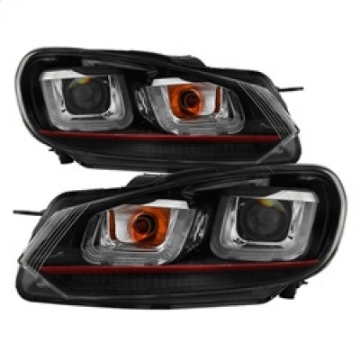 Picture of Spyder Volkswagen Golf - GTI 10-13 Version 3 Projector Headlights - Black PRO-YD-VG10V3R-DRL-BK