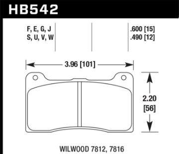 Picture of Hawk Wilwood 7812 - 7816 DTC-50 Motosports Brake Pads