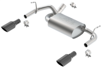 Picture of Borla 12-16 Jeep Wrangler 3-6AT-MT 4WD 2+4DR S- SQ -RL-AC SR 2-5in, 2in Tip 3-5 sqx8 Black Chrome